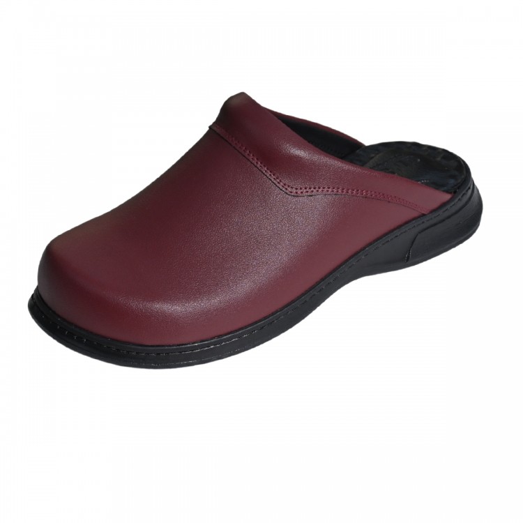 Bordo-aşçı-mutfak-terlik-orijinal-deri