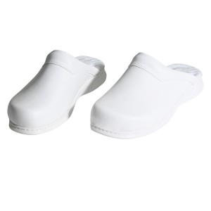 Beyaz Aşçı Mutfak Terliği Ortopedik Deri Sabo Terlik (Kadın ve Erkek)