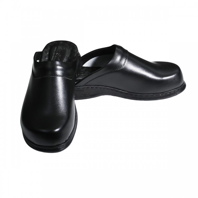 Siyah-aşçı-mutfak-terlik-orijinal-deri