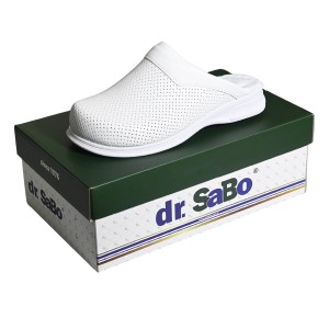 Beyaz Erkek Sabo Ortopedik Deri Terlik