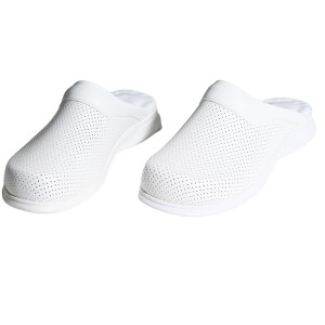 Beyaz Erkek Sabo Ortopedik Deri Terlik