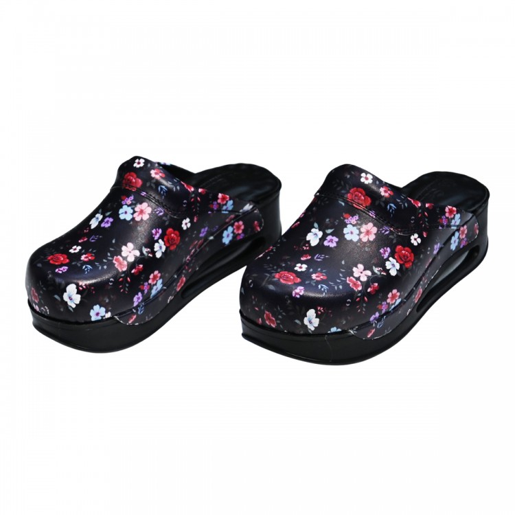 Renkli Çiçekli Kadın Sabo Terlik Orijinal Hakiki Deri