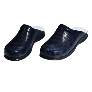 Lacivert Erkek Sabo Ortopedik Deri Terlik 