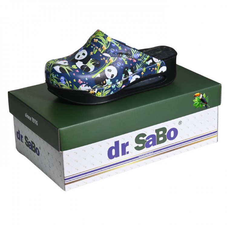 DR SABO panda desenli ortopedik sabo terlik, hava yastıklı ergonomik tabanı ve kaymaz yapısıyla doktorlar, hemşireler ve günlük kullanım için konfor sunar.