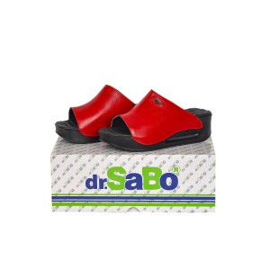 KIRMIZI TASARIM HARİKASI DERİ ORTOPEDİK KADIN SABO TERLİK