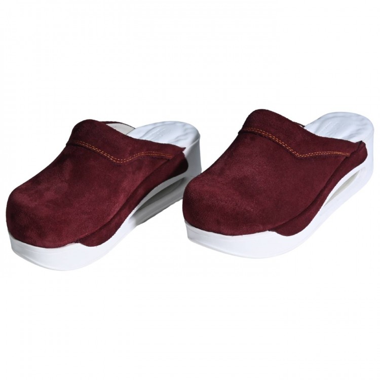 Bordo Renk Hakiki Süet Deri Sabo Terlik bordo, deri terlik, orijinal, süet, el yapımı