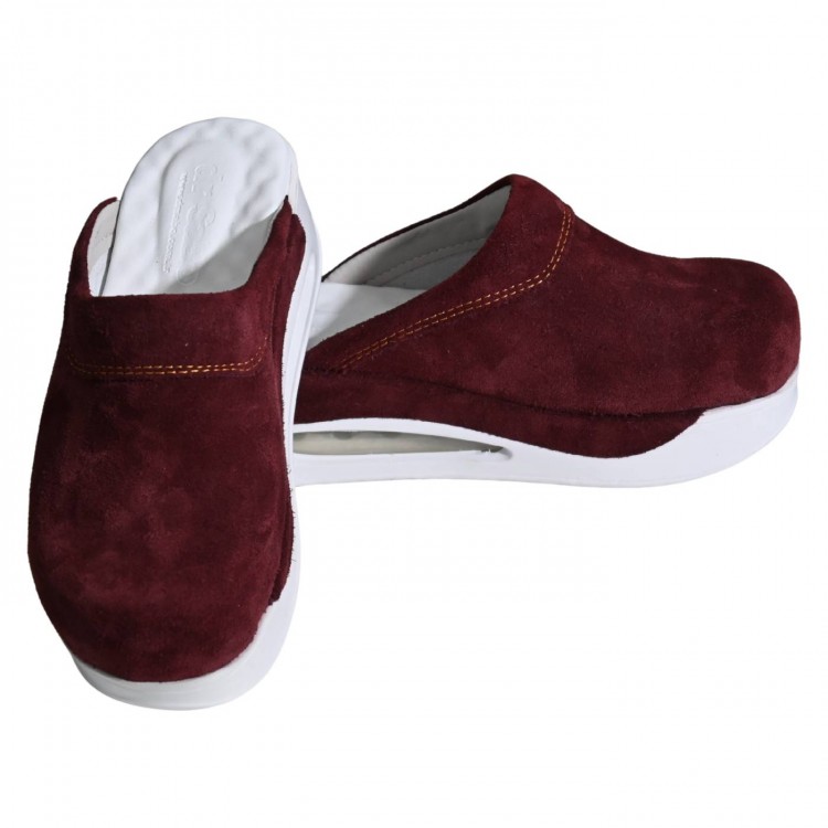 Bordo Renk Hakiki Süet Deri Sabo Terlik bordo, deri terlik, orijinal, süet, el yapımı