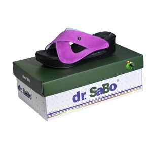 DR SABO Premium Hakiki Süet Deri Çapraz Bantlı Yazlık El Yapımı Kadın Terliği Mor
