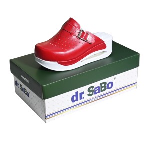 Kırmızı Tokalı Airmax Bayan Sabo Terlik Orijinal Hakiki Deri