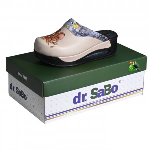 DR SABO Tom ve Jerry Baskılı El Yapımı Deri Ortopedik Sabo Terlik