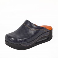 Lacivert Turuncu Airmax Bayan Sabo Terlik Orijinal Hakiki Deri