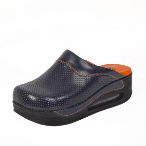 Lacivert Turuncu Airmax Bayan Sabo Terlik Orijinal Hakiki Deri