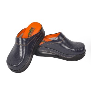 Lacivert Turuncu Airmax Bayan Sabo Terlik Orijinal Hakiki Deri